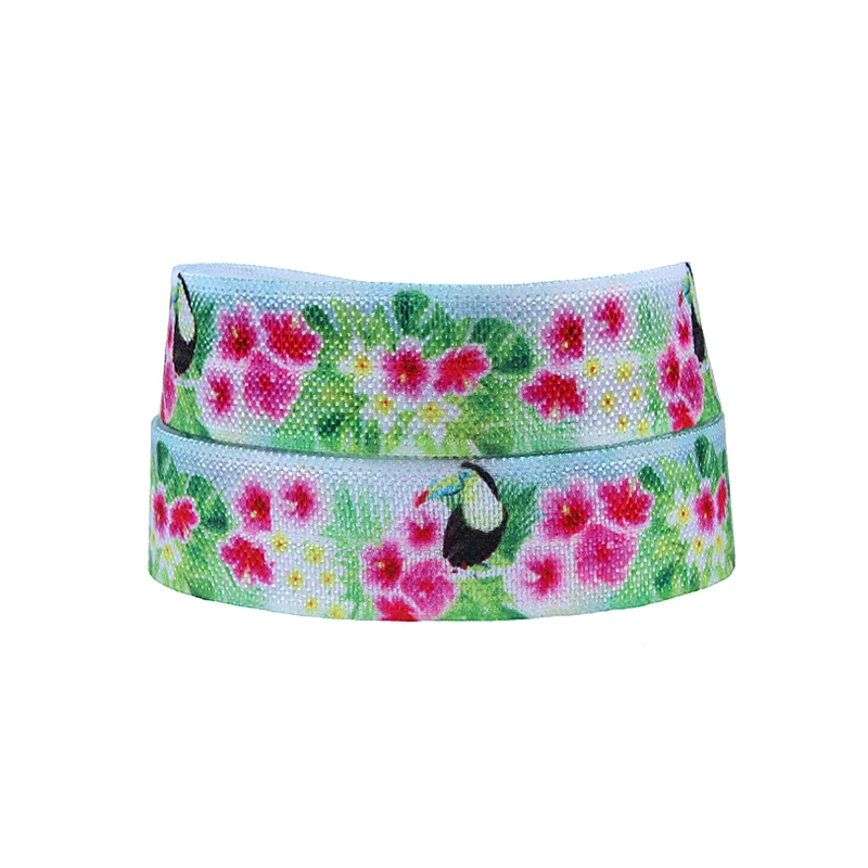 

(50yards/lot) Summer season flower printed fold overelastic