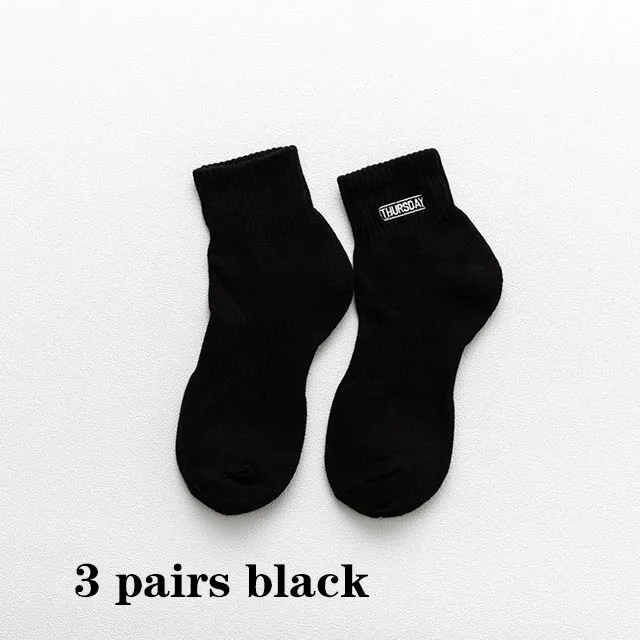 3 pairs black Стиль, мужские спортивные носки, чёсаный хлопок, сплошной цвет, махровые носки, Повседневная Уличная одежда, крутая неделя, носки для мужчин, размер: EU39-44 - Цвет: 3 pairs black