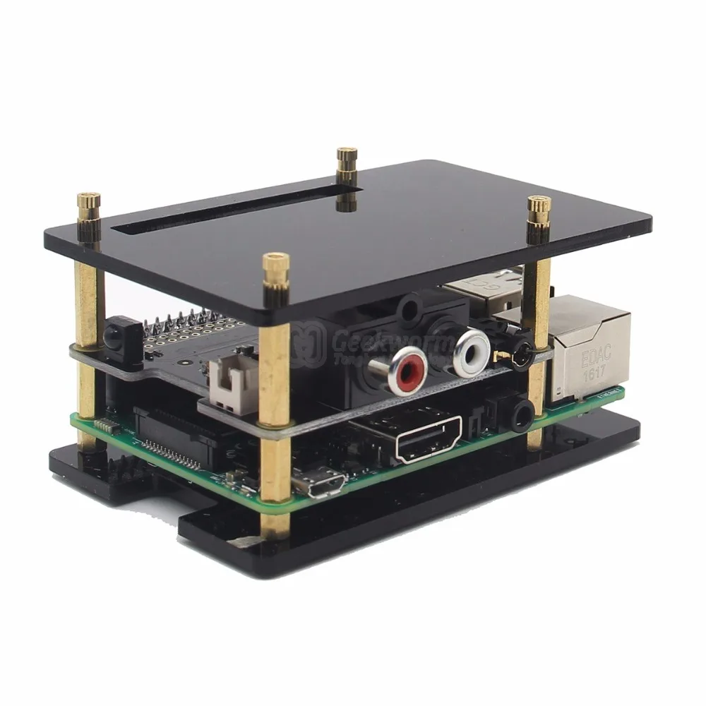 Raspberry Pi защитный акриловый чехол для X920(X900) DAC / HAT плата расширения и 4 Model B/3B +/3B/2B |