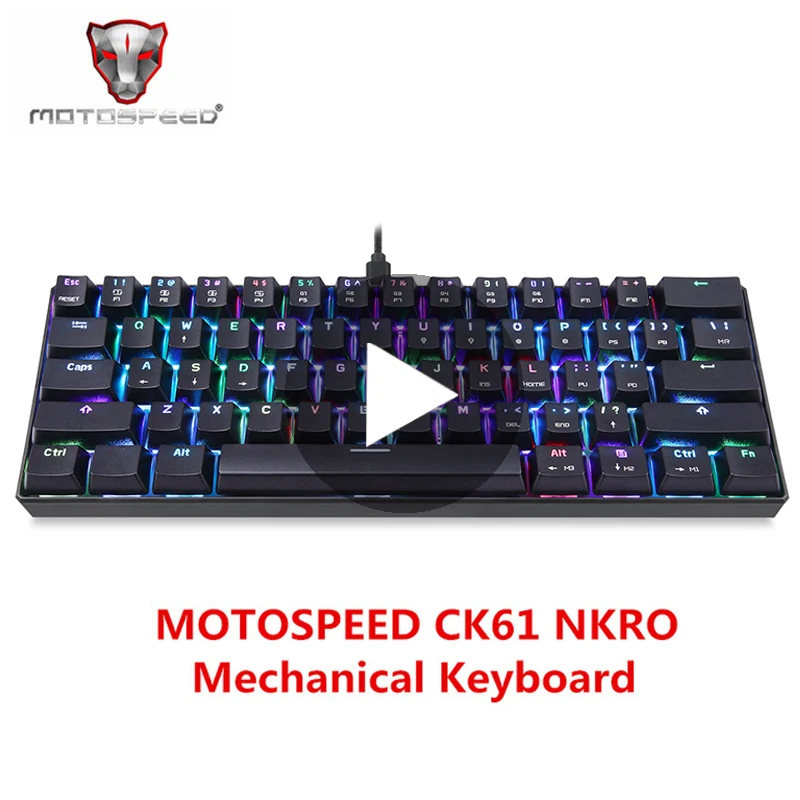 Motospeed CK61 USB игра с подсветкой геймерская механическая клавиатура RGB для