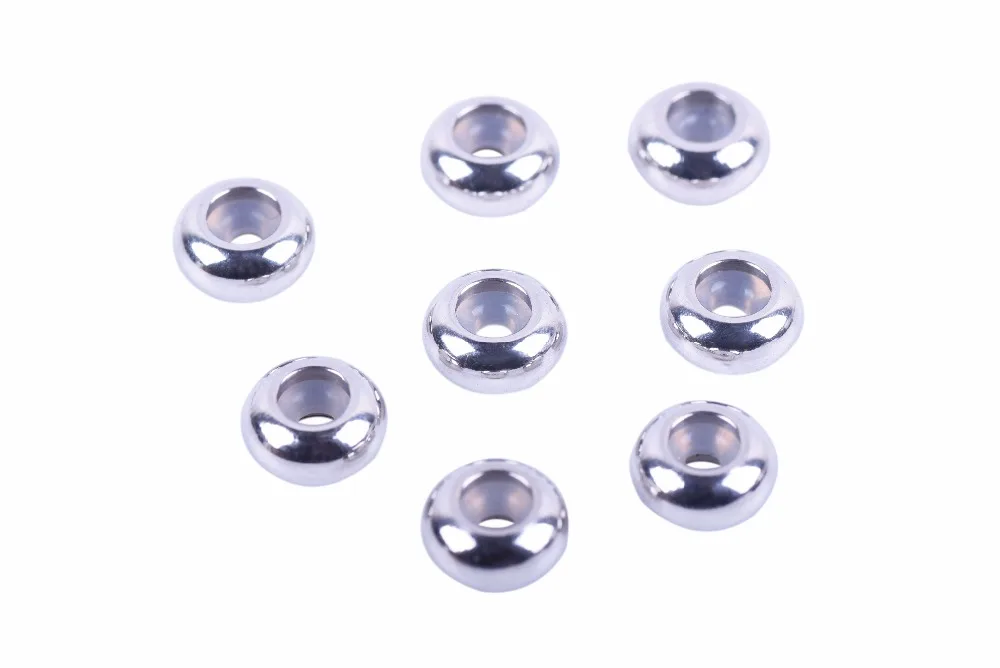 3-Size 50 pcs 304L Stainless Steel Rubber Stopper Spacer Beads inlaid with rubber ring for Charms Bracelet Making--PAT240 | Украшения и