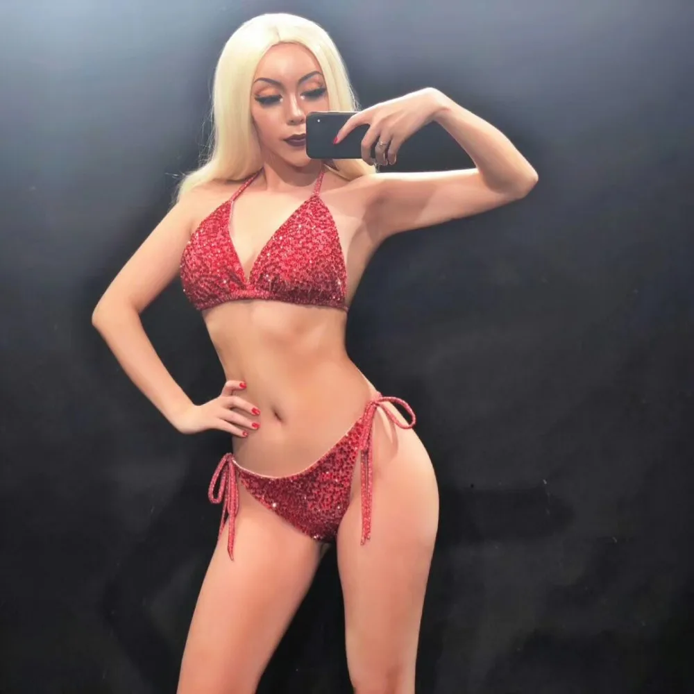 Бикини блестящее для сцены танцев джаз сексуальное белье блестящий бюстгальтер
