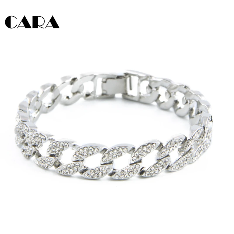 Браслет унисекс золотистый браслет с украшением из кубинской панцирной цепи