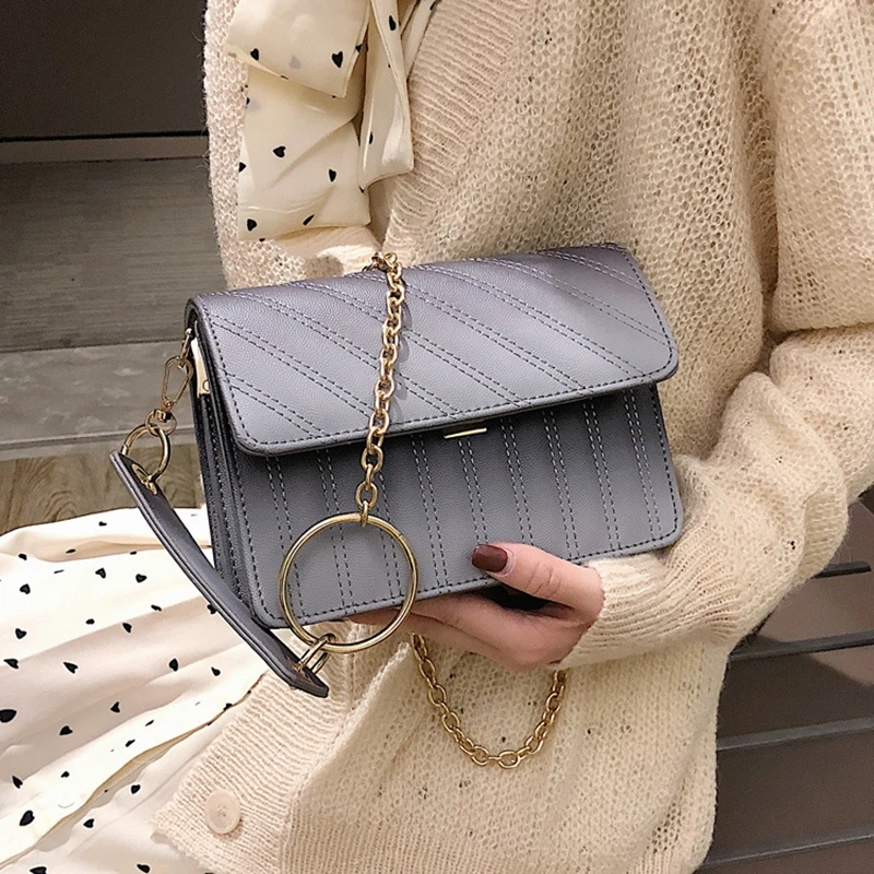 Youda модный градиентный цветной женская наплечная сумка с кольцом украшения