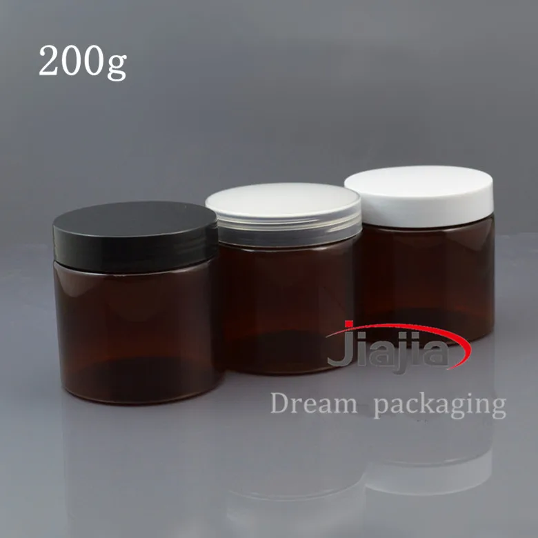 

30x200g brown film of face of bottles PET products wide bottle Cosmetic packaging bottle Empty cans of cosmetics