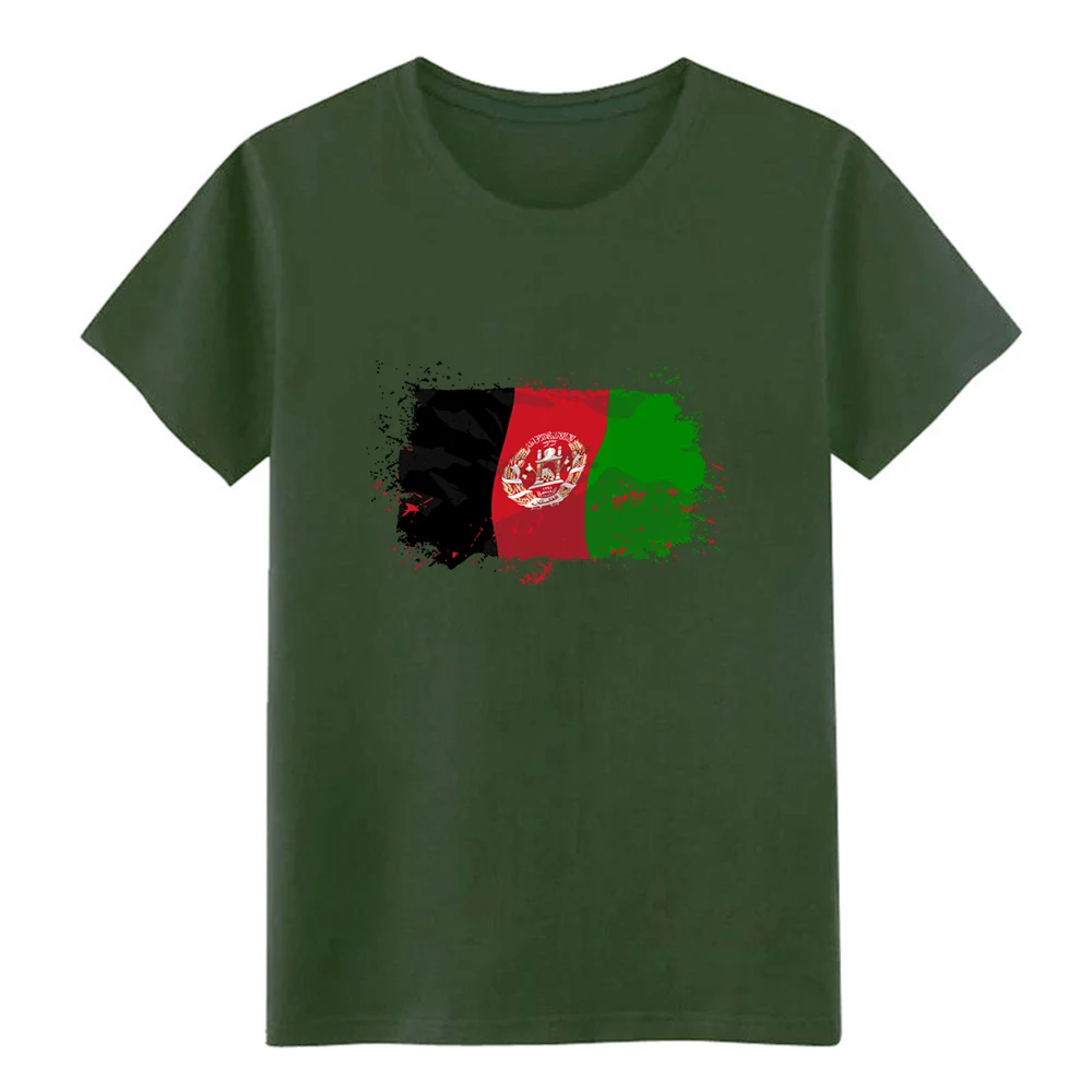 Afganistan флаг логотип Футболка создать футболку Круглый вырез сплошной цвет
