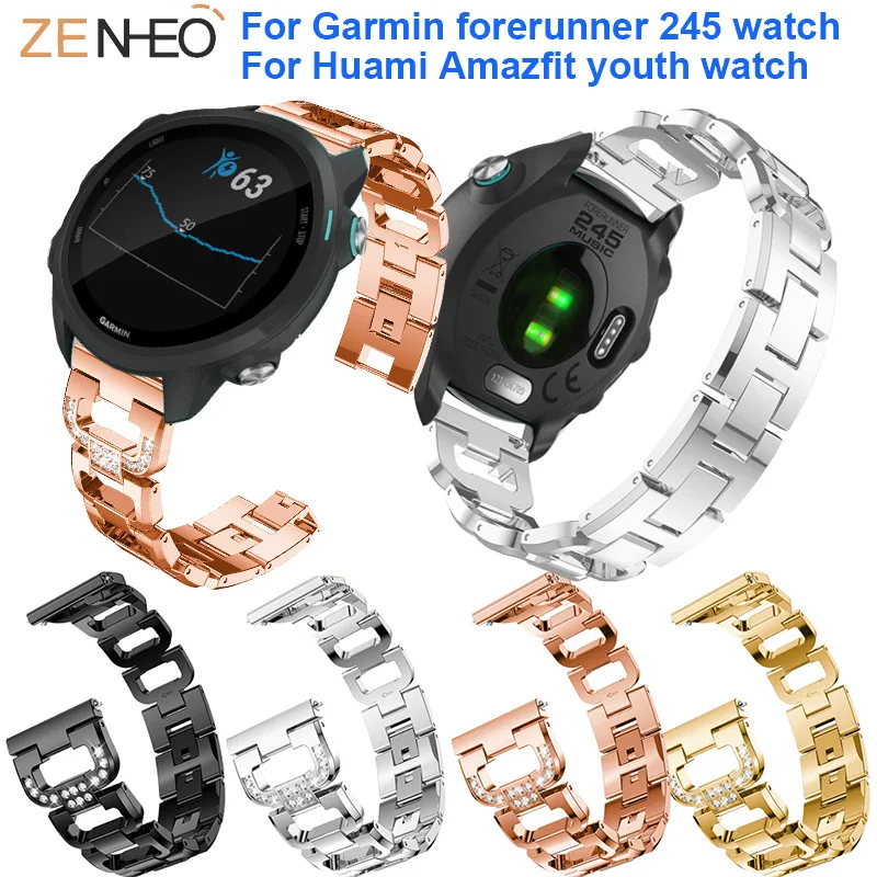 Металлический ремешок для часов Garmin forerunner сменный Vivoactive 3 20 мм 245/245 м|Ремешки