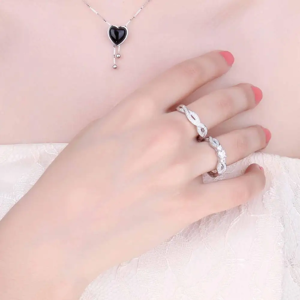 JewelryPalace Бесконечность 3 камня 1ct кубического циркония обещание обручальное