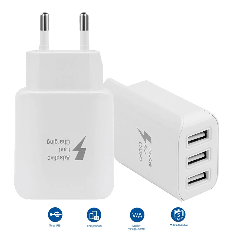 Зарядное устройство с 3 портами USB адаптер для быстрой зарядки Xiaomi mi 8 5 plus note 4x