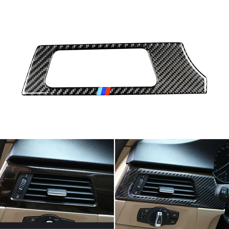 

Real Carbon Fiber Interior Left Driver Side Air Condition Air Outlet Vent Frame Cover Trim For BMW 3 Series E90 E92 E93 05-12