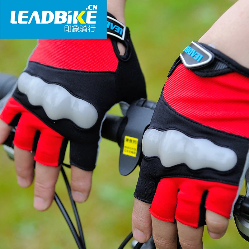 LEADBIKE велосипедные перчатки с полупальцами со светоотражающими ультра-дышащими