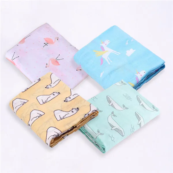 baby swaddles 9 4 шт./упак. бамбукового волокна и хлопка детские одеяла(«динозавр»/«Единорог» узорами черного цвета-Используйте новорожденных пеленки для младенцев из сетчатой ткани и Полотенца Детские Warp - Цвет: baby swaddles 9