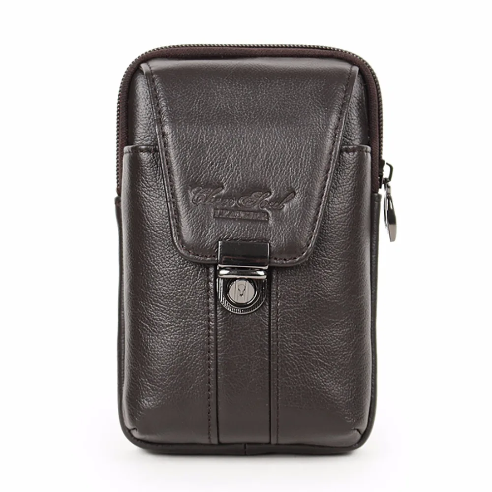 Высокое качество Для мужчин натуральной кожи поясная сумка петля ремень Мужской