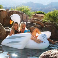 190cm inflatable swan giant mattress pool floats swimming circle holiday party water fun toys boat bed boias for children adult