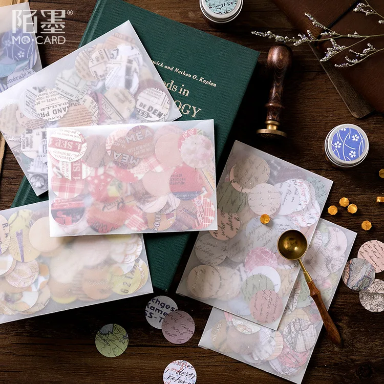 100 шт./лот винтажный Круглый дневник пустая пуля журнал декоративные наклейки