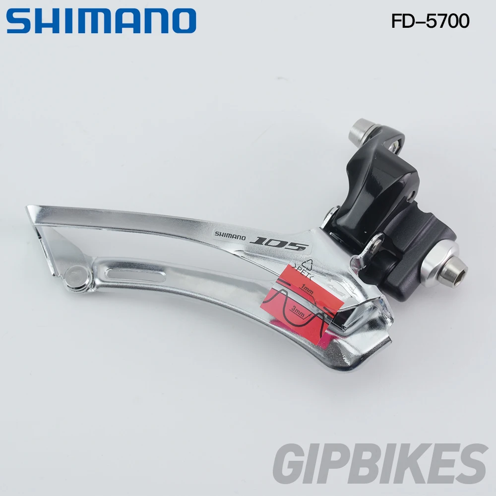 Shimano 105 FD-5700 Road Bike Front Derailleur 10 Speed Braze on / Clamp 31.8mm 34.9mm Black Silver | Спорт и развлечения