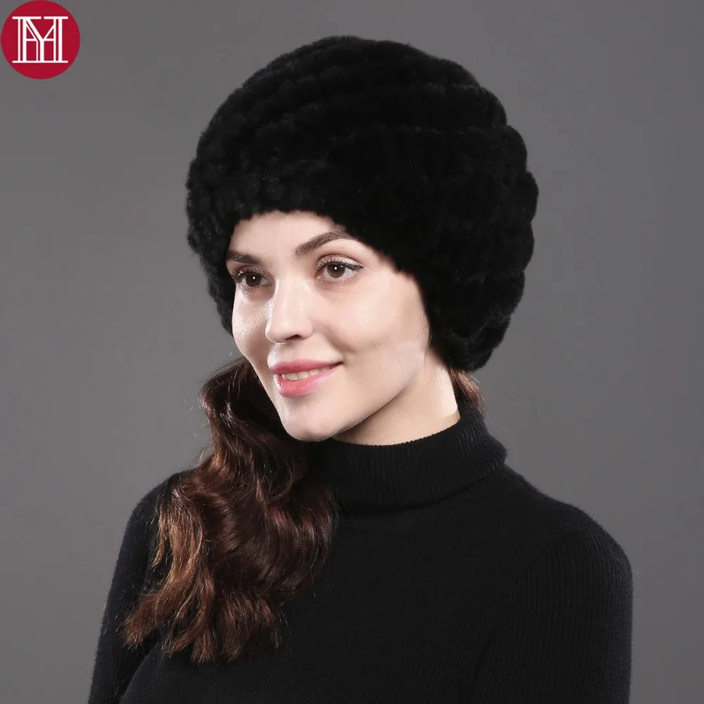 Горячая Распродажа, Женский Настоящий мех кролика, шапка, Настоящая Натуральная шапка из меха кролика Рекс, хорошее качество, эластичные вязаные шапки из меха кролика рекс