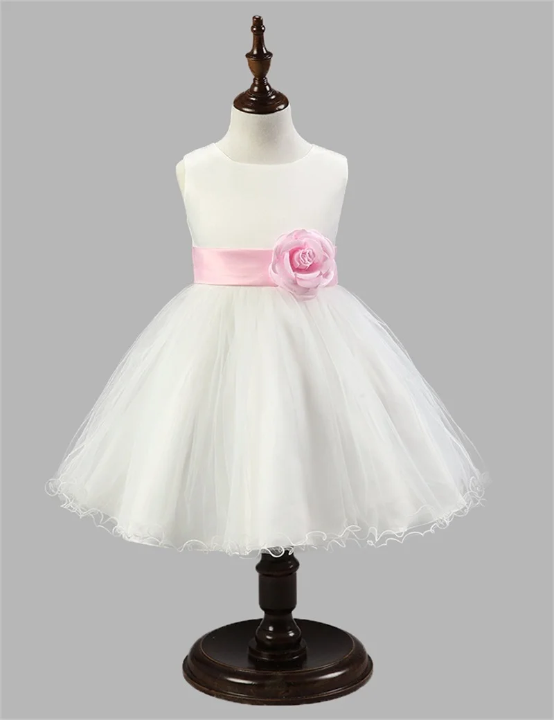 

2017 New Real Flower Girl Dresses with Sash Birthday Party Communion Pageant Dress for Wedding Little Girls Kids/Children Dress