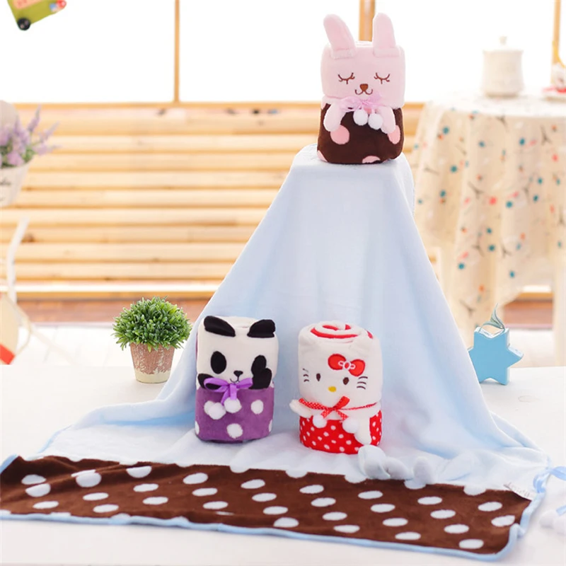 Креативная детская простыня в подарок фланелевое одеяло горошек 80*100 см рулон