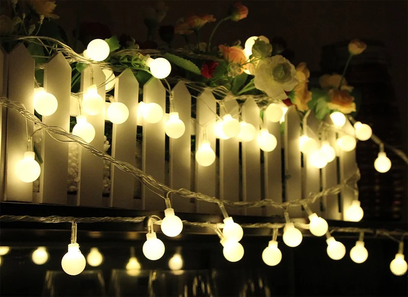 Новые 10 м 100 лампочек матовые глобусы круглые шары светодиодные сказочные