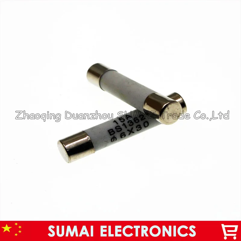 

100 PCS/pack 15A 250V 6x30mm Ceramic tube fuse for Car,Electrical,instrument etc.fast acting.fuses