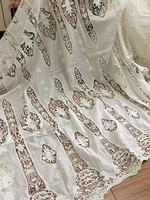 vintage style pure cotton crochet lace fabric bridal gown wedding dress prom dress haute couture cotton lace fabric 130cm wide