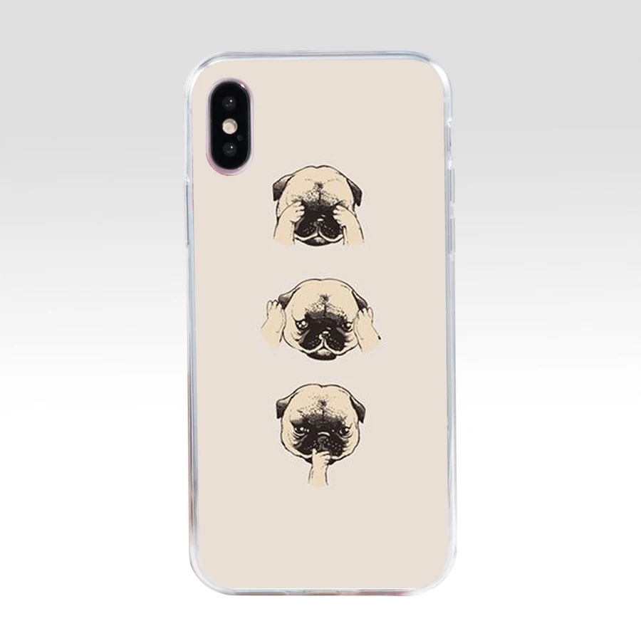 Забавный подарок мопса 68SD Мягкий Силиконовый ТПУ чехол для телефона iphone 5 5s se X XR XS