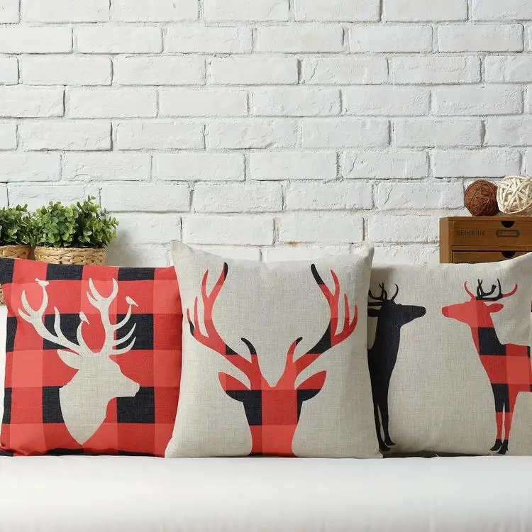 Скандинавские Ретро английские лося клетчатые льняные подушки наволочки Декор