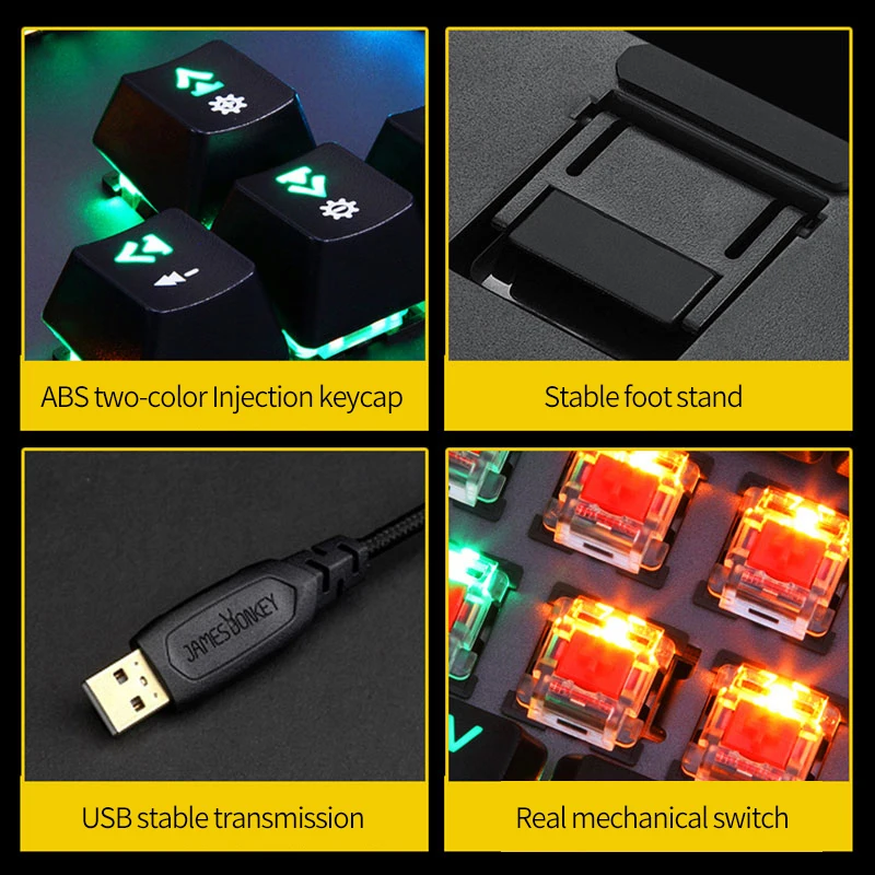 USB Проводная Механическая игровая клавиатура синий и красный цвета содержание