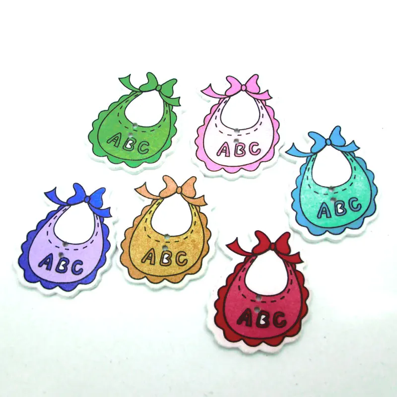 36x28mm 50 шт. Смешанные Детские изделия для одежды, деревянные пуговицы для шитья, скрапбукинга, декоративные аксессуары для рукоделия - Цвет: 36x28mm