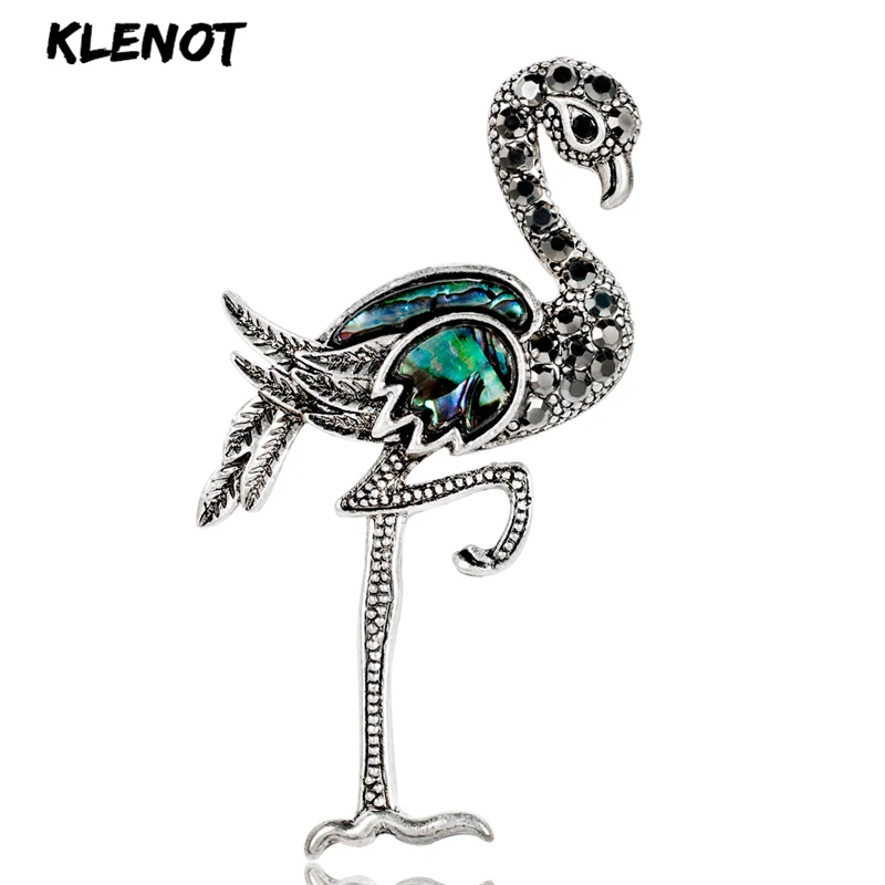 Яркая красная брошь с дизайном журавль старинная серебряная в виде животного