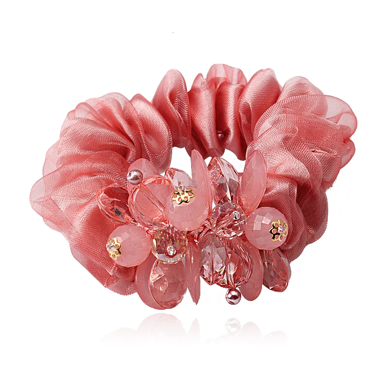 Женская резинка для волос M MISM эластичная с цветком и стразами - купить по