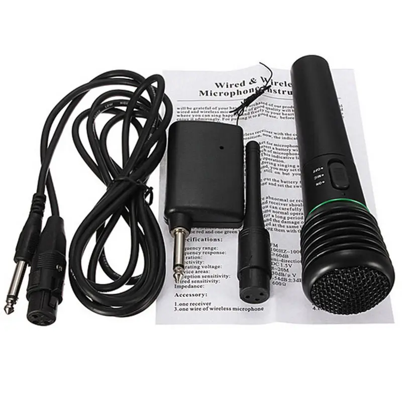 Проводной беспроводной 2 в 1 Ручной микрофон система приемника микрофона караоке