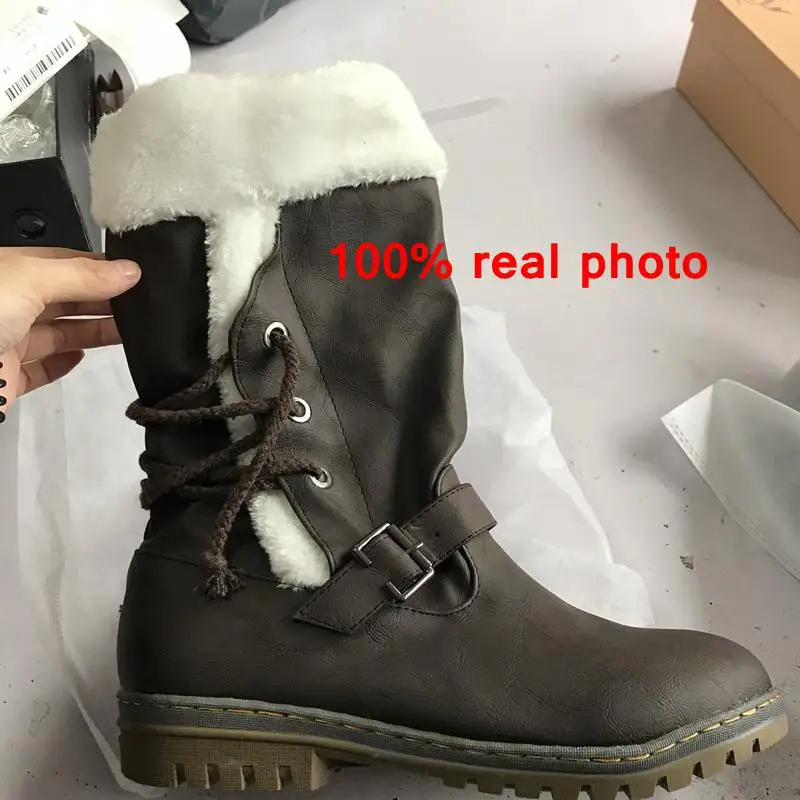 Женские зимние ботильоны ASILETO водонепроницаемые ботинки со шнуровкой и пряжкой