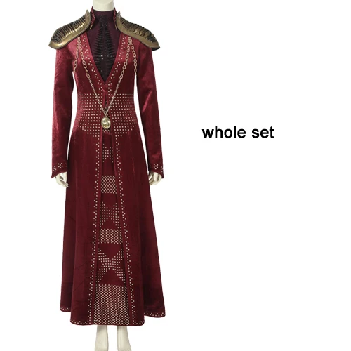 Cersei Lannister/костюм для косплея; костюм на Хэллоуин; костюм для косплея; костюм для игры престолов; 8 сезон; платье королевы Серсеи Ланнистер - Цвет: Whole set