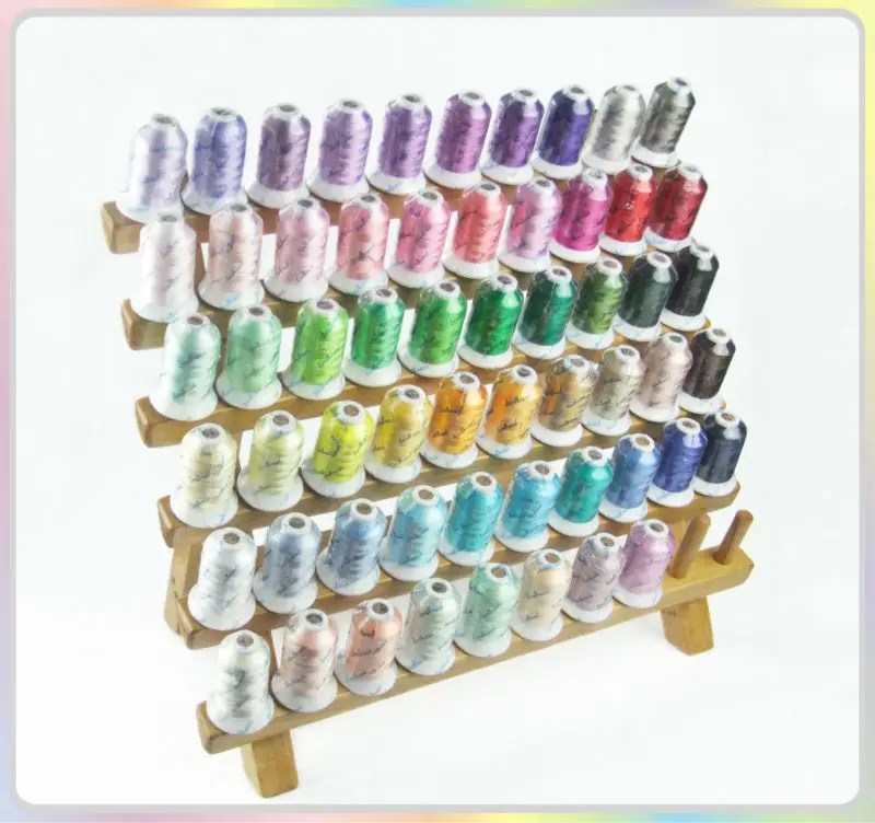 New Arrival 58 Colors Rayon Embroidery Spools Thread 550M/Spool with 12pcs Style A Bobbins | Дом и сад