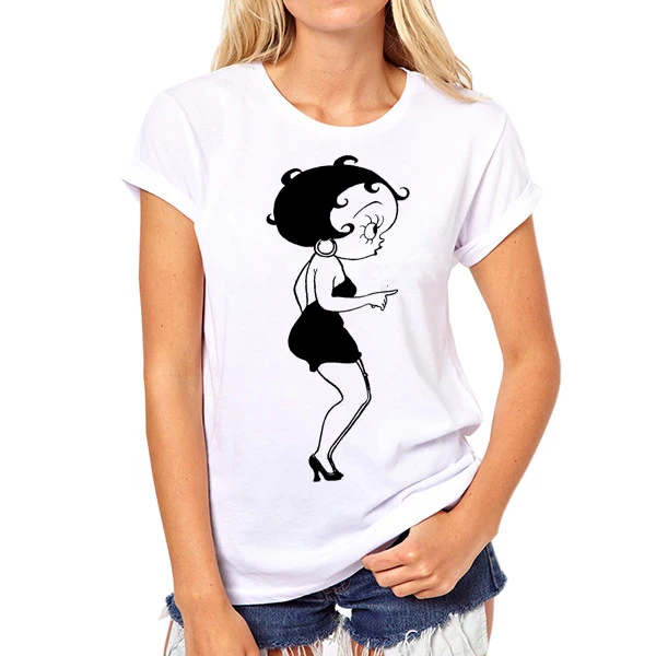 Женская футболка betty boop с круглым вырезом, Повседневная футболка, топы, футболки, Camisa, короткий рукав,, летние футболки, панк, принцесса, футболка, S-17 - Цвет: 3