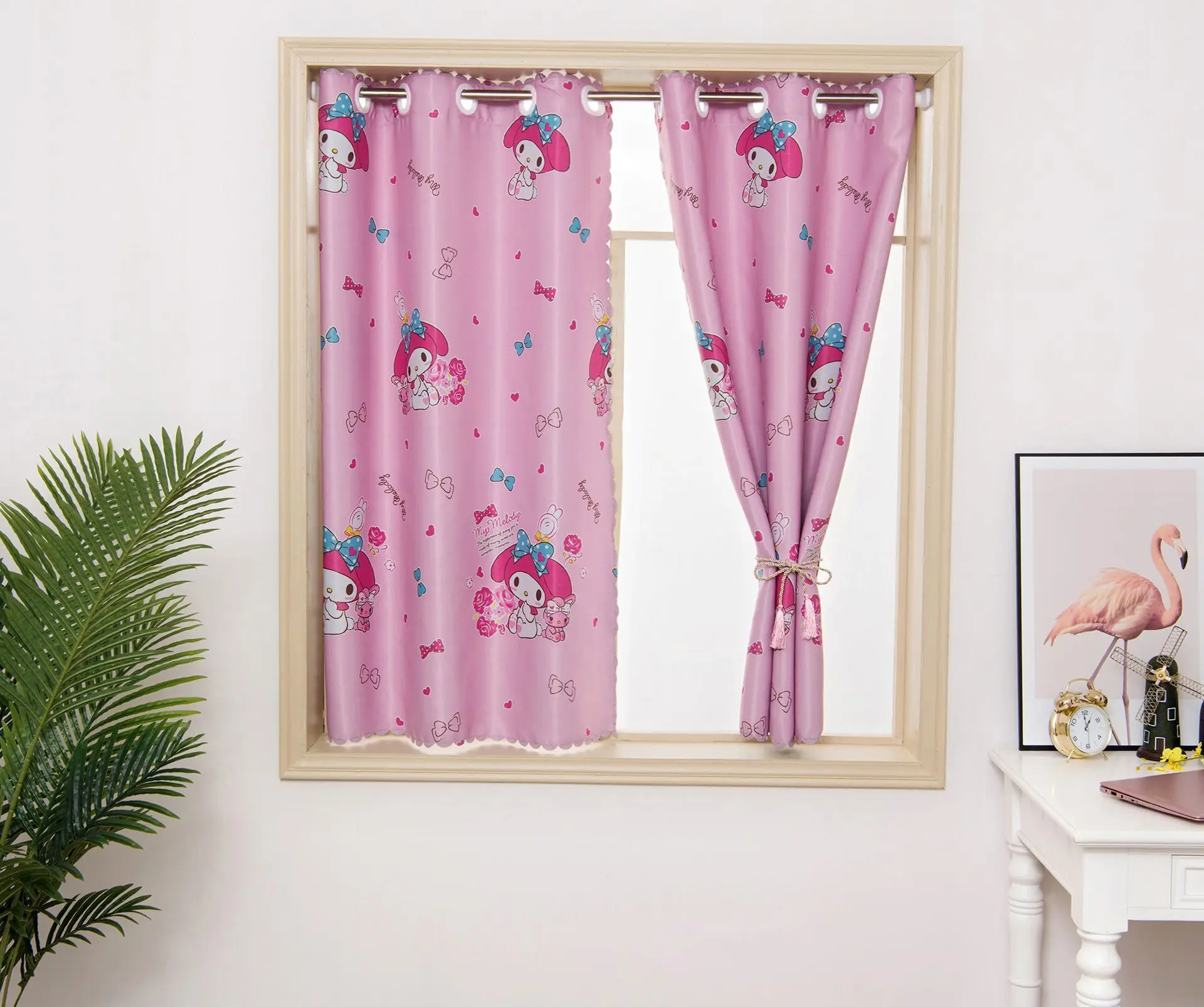Занавеска мультяшная Melody Bay Window 1 шт. Размеры s для девочки гостиной 100x136 см без