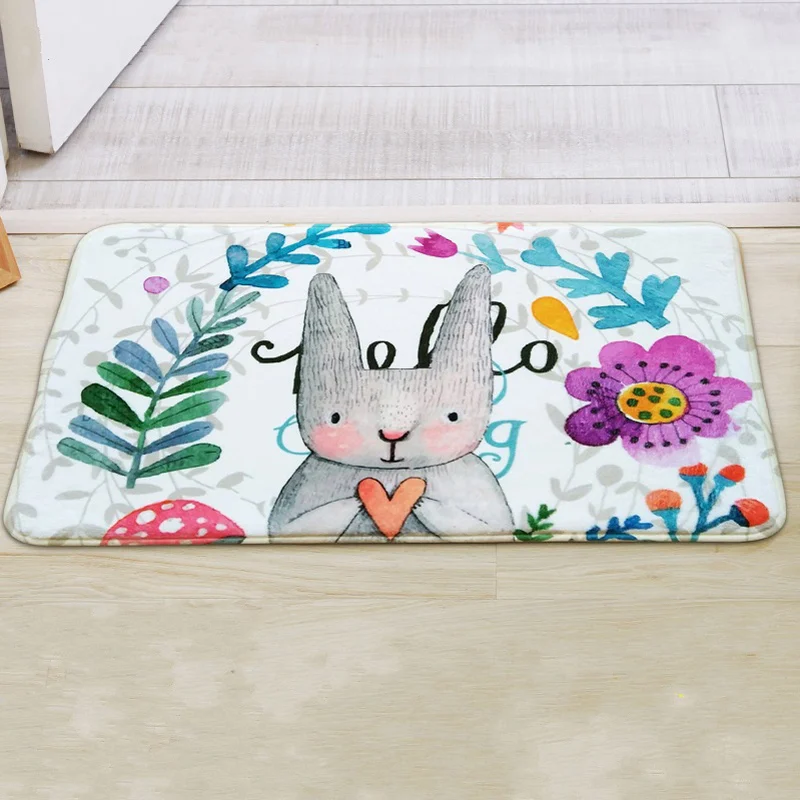 Мультяшный кролик дизайнерские коврики для ванной Нескользящие Коврики дверей