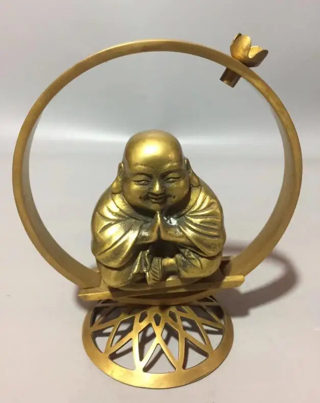 

Collect exquisite brass handicraft young monk Backflow incense
