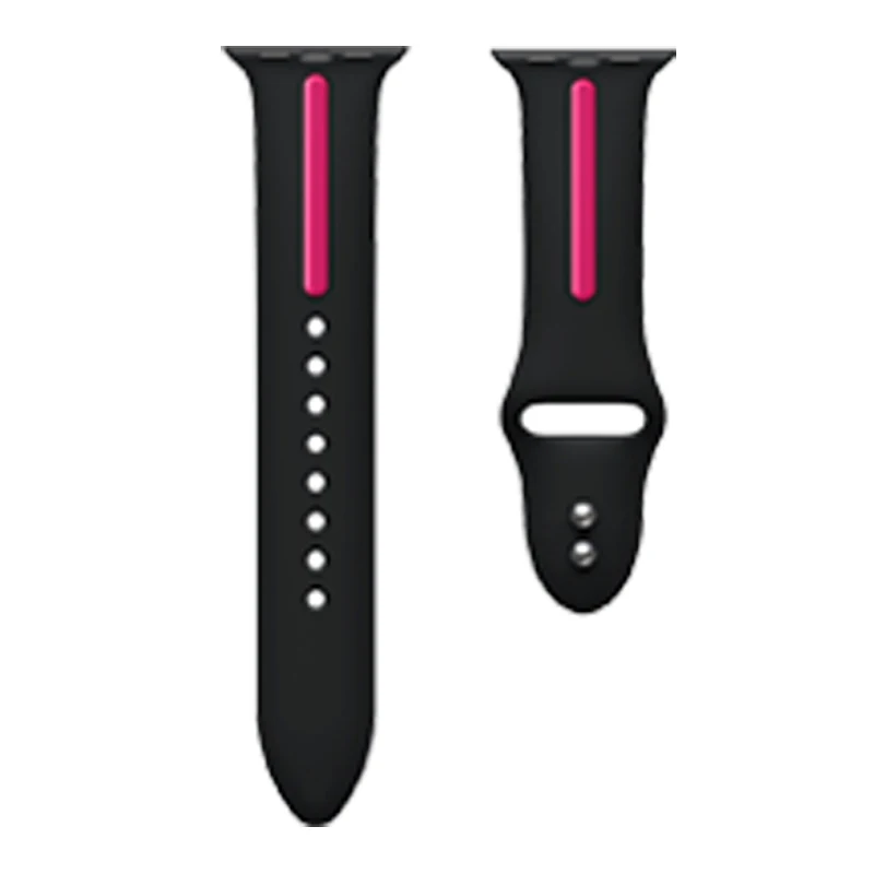 OSRUI спортивный силиконовый ремешок для apple watch band 42 мм 38 мм iwatch band 44 мм/44 3 2 1 резиновый браслет наручные часы аксессуары - Цвет ремешка: black Rose red