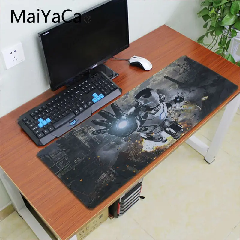 Lock Edge 30X70cm Maiyaca Мстители Бесконечная война Железный человек Капитан Америка коврик для мыши игровой коврик для мыши xl коврик для скоростной мыши ноутбук ПК ноутбук Настольный коврик - Цвет: Lock Edge 30X70cm
