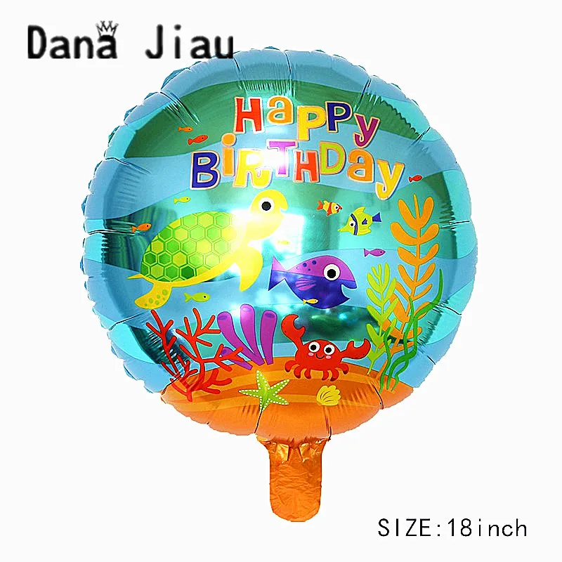 Красивый 18 дюймовый морской животный Акула с днем рождения воздушный шар из