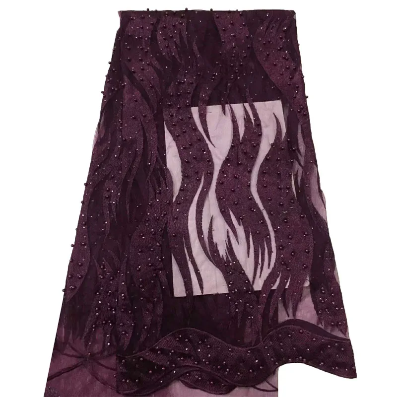 

Красивая африканская сетчатая кружевная ткань, популярная специальная вышитая кружевная ткань с бусинами для свадебного платья