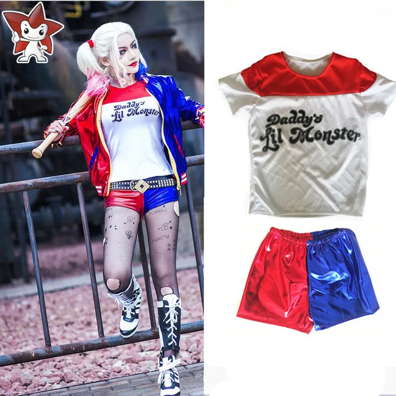 Новинка Бэтмен отряд самоубийц Харли Квинн костюмы для косплея женские футболки