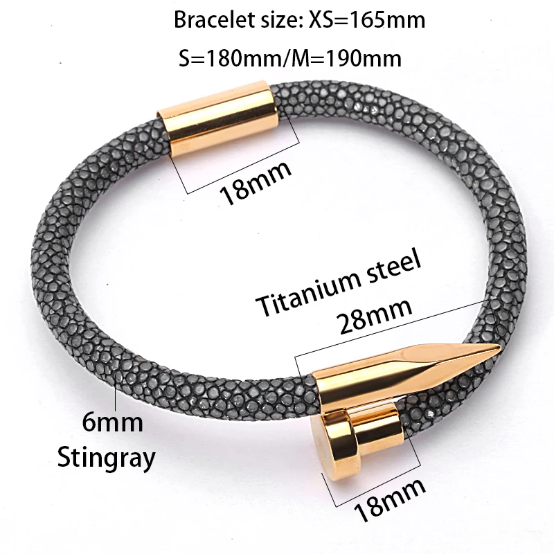 Кожаный браслет Magic Fish для мужчин 6 мм из нержавеющей стали 316 с кнопками
