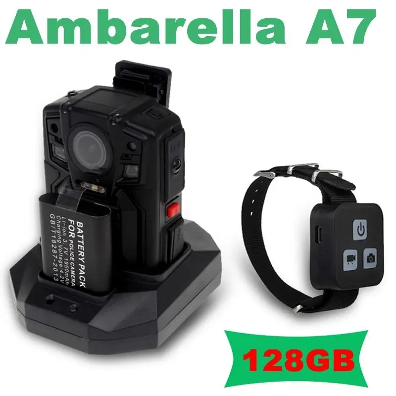Бесплатная доставка! Ambarella A7 полицейский корпус Камера 128 GB HD 1296 P Ночное видение +