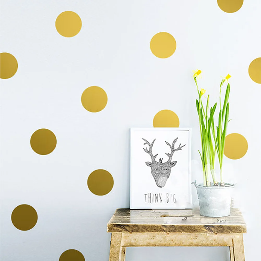 DIY золотые точки наклейки на стену для детской комнаты украшения дома виниловые