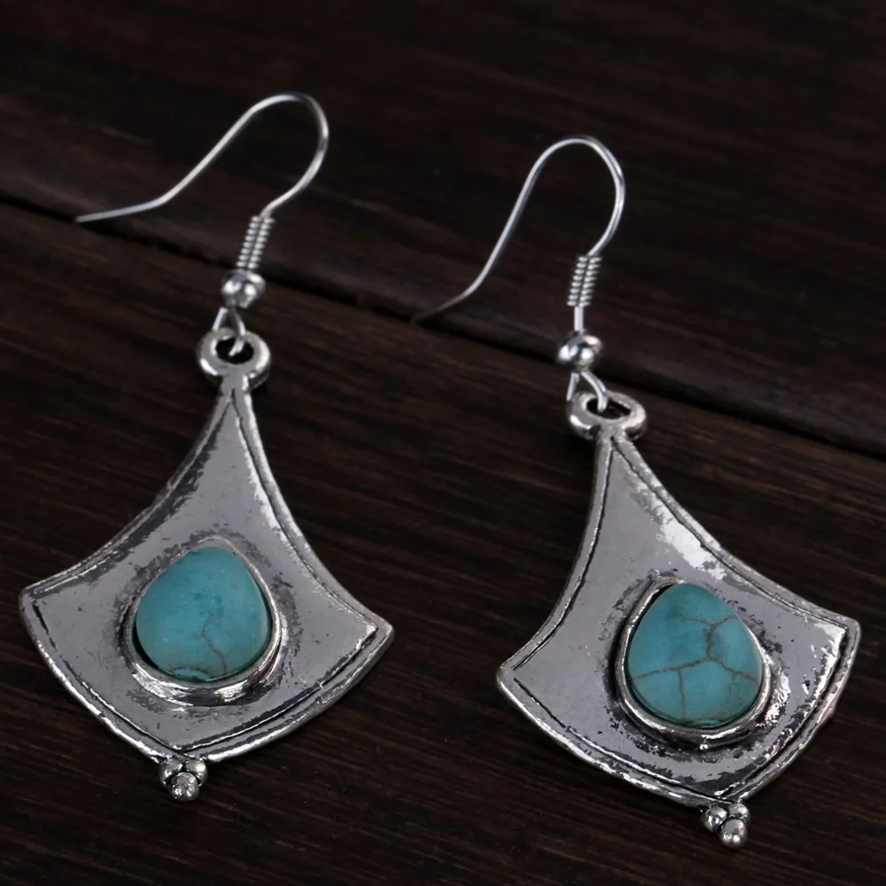 Женские Висячие сережки Howlite серебристого цвета высокого качества из мраморного