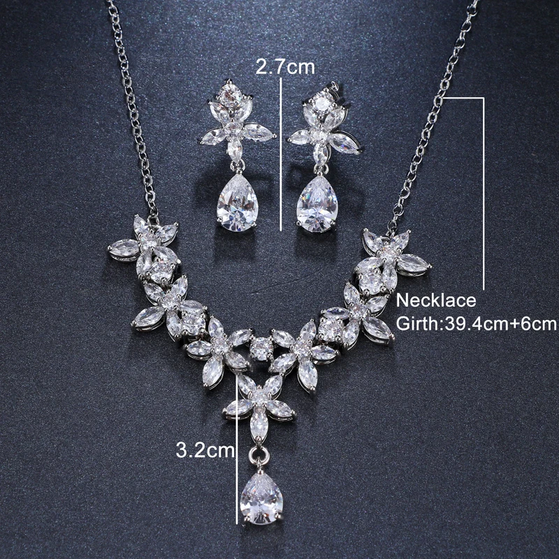 GMGYQ Nigerian Jewelry Set For Women Cubic Zirconia 2 Piece Fashion Sets Womens Accessories | Украшения и аксессуары